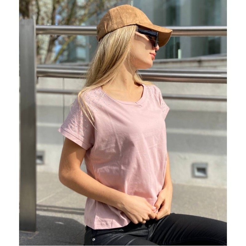 Remera argollitas rosa