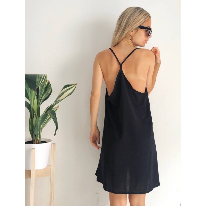 Vestido Lino Negro