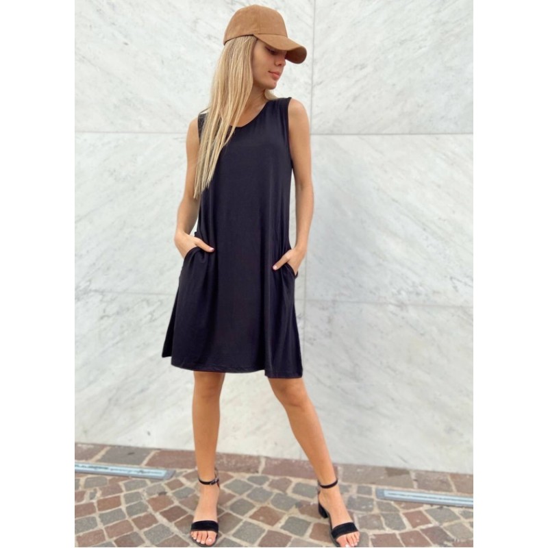Vestido musculosa mailo negro